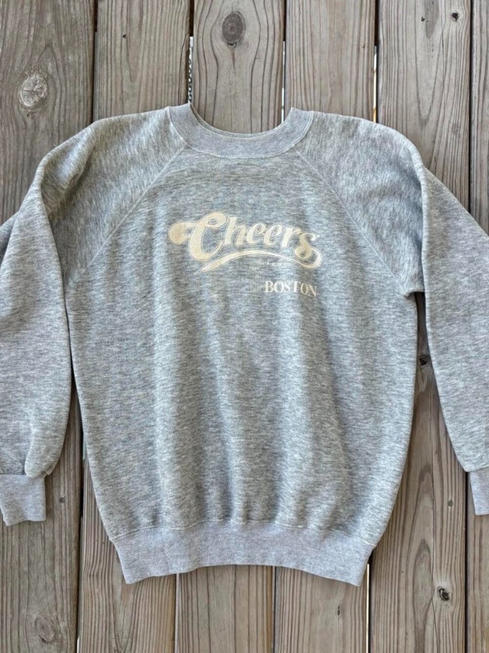 Vintage 1987 Cheers Boston Crewneck 80s Gray Large